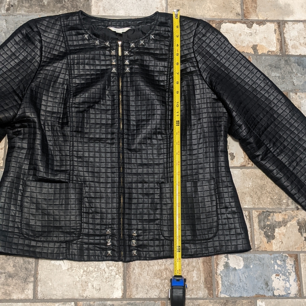 Prophecy XL Black Studded Polyester Biker Jacket - Picture 8 of 8
